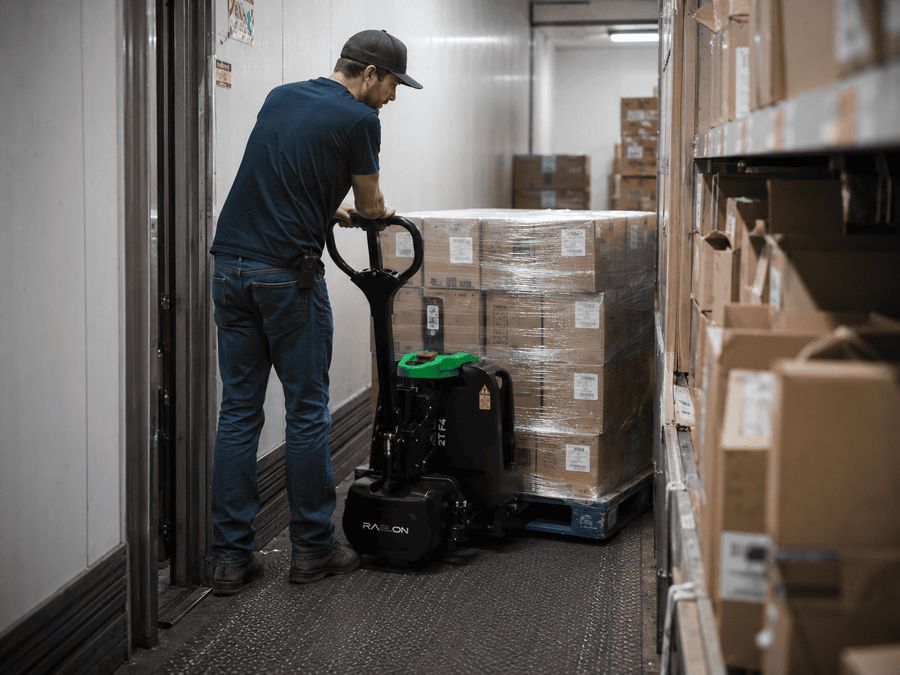 Raelon compact electric pallet jack buying guide for tight aisles stockrooms loading docks and daily pallet movement