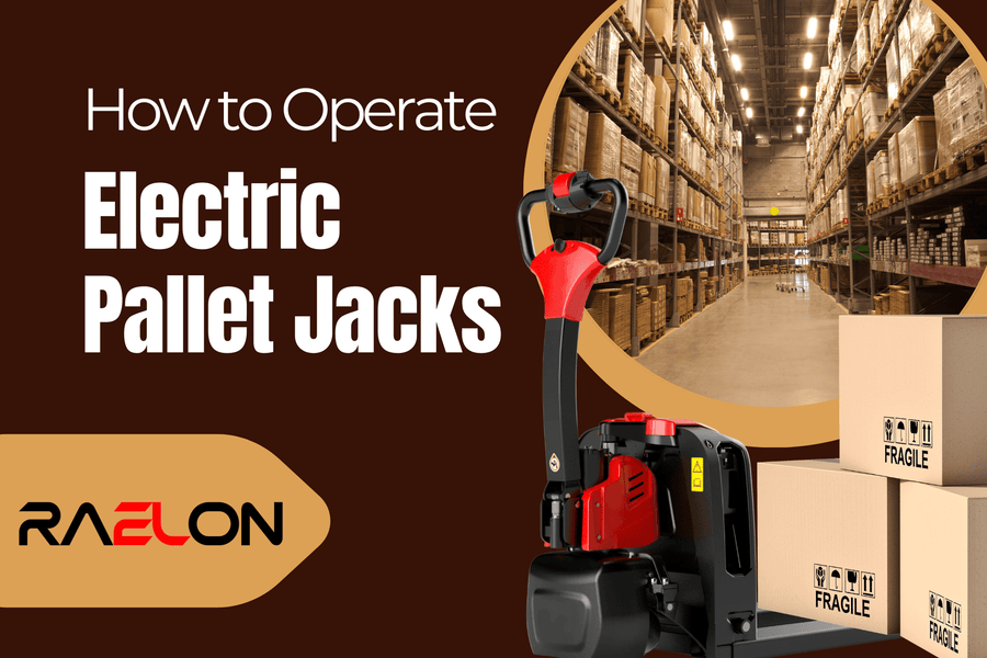 Raelon blog image for step by step electric pallet jack operation and warehouse efficiency