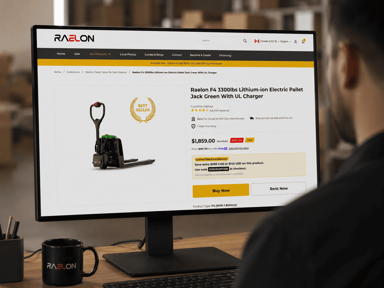 Raelon electric pallet jack rental vs buying guide for warehouses retail backrooms and small business operations