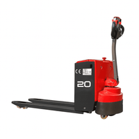 Red and black pallet jack with '20' on a white background