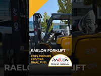 Chariot élévateur Raelon FG25 5500lbs GPL / essence avec déplaceur latéral et positionneur de fourches