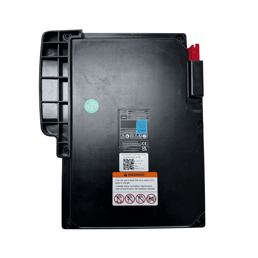 Raelon 24V 20Ah lithium battery with BMS for F4 electric pallet jack rear view