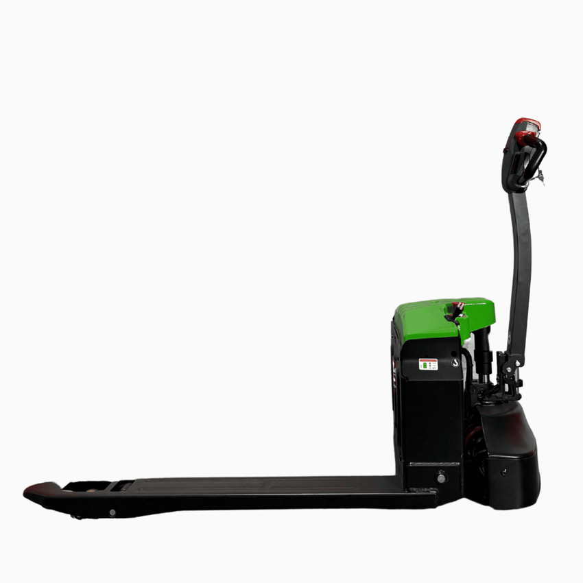 Raelon 3300lbs Electric Pallet Jack – slim profile and low fork height for easy pallet entry