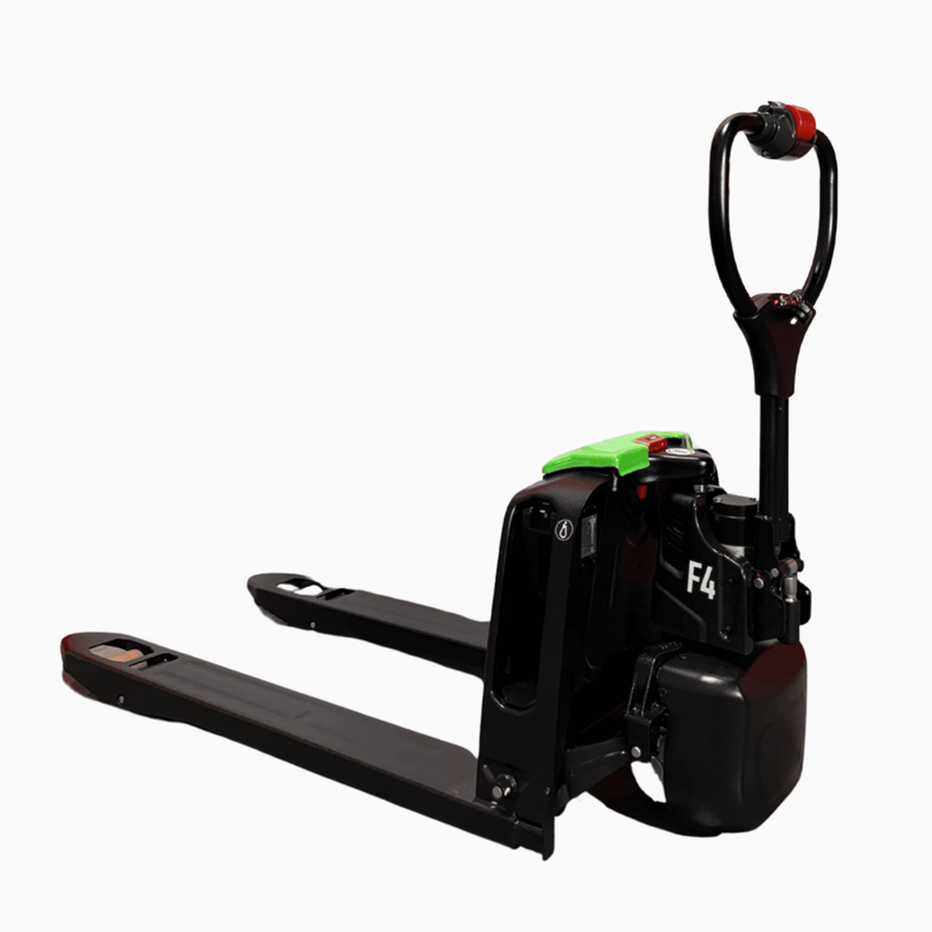 Raelon 3300lbs li ion electric pallet jack F4 Green angled side view