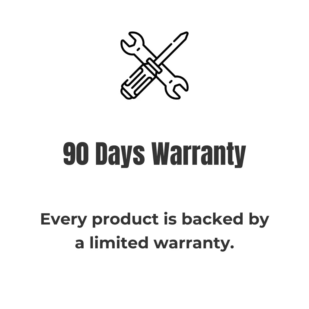 Raelon 90 days limited warranty icon for warehouse equipment