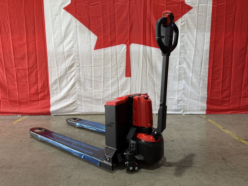 Raelon CBD15W-II forks in the lowered position with the red load wheels visible at each fork tip