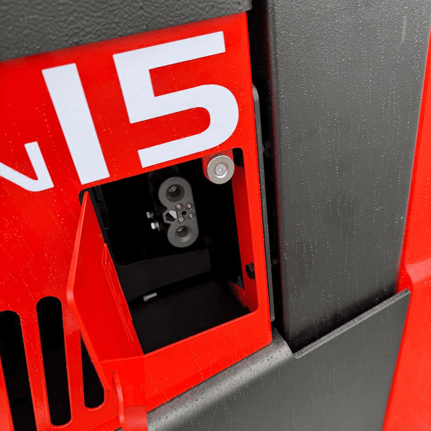 Raelon CPD15 model badge and charging close-up