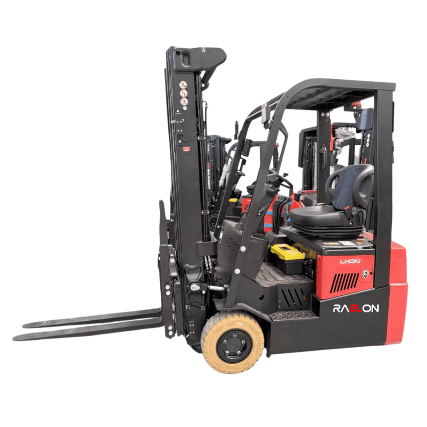 Raelon 3300lbs Electric Forklift 3 Wheel 3 Stage Triplex Mast 189in Li Ion with UL Charger