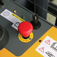 Raelon electric walkie stacker emergency stop button close-up