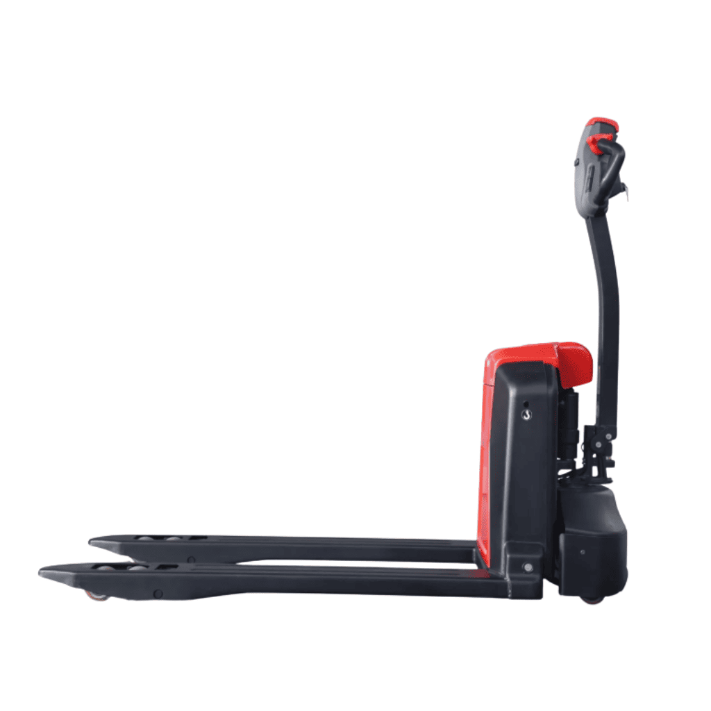 Raelon EPL205 4400lbs Li-ion electric pallet jack side view with 48 inch forks