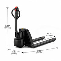 Raelon EPT15-EZ 3,300 lbs electric pallet jack dimensions diagram
