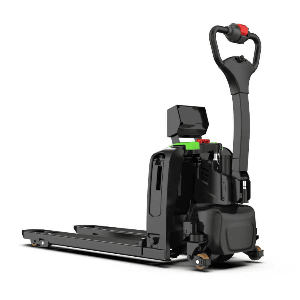 Raelon F4-201 electric pallet jack with scale used for warehouse pallet handling and weight verification