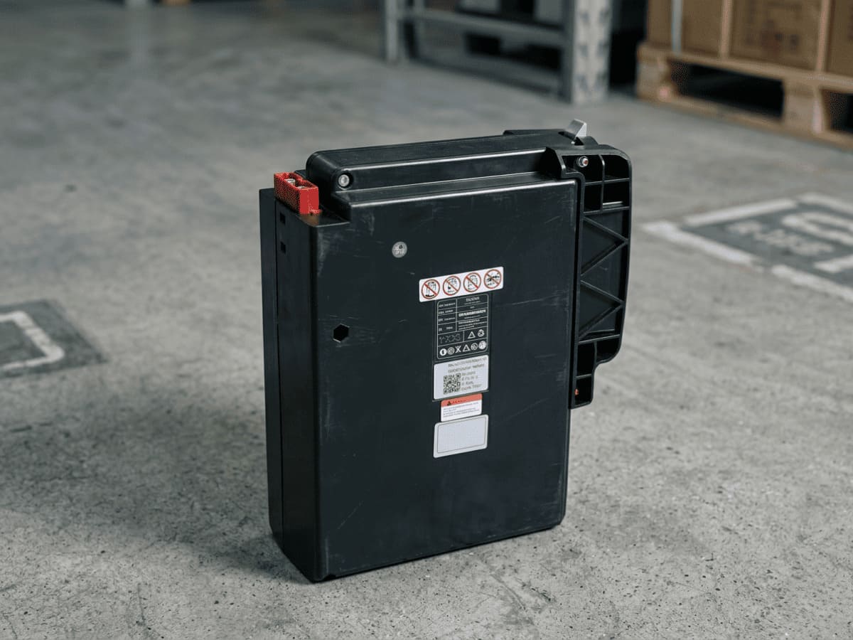 Raelon F4 lithium battery pack for the truck's two battery bays