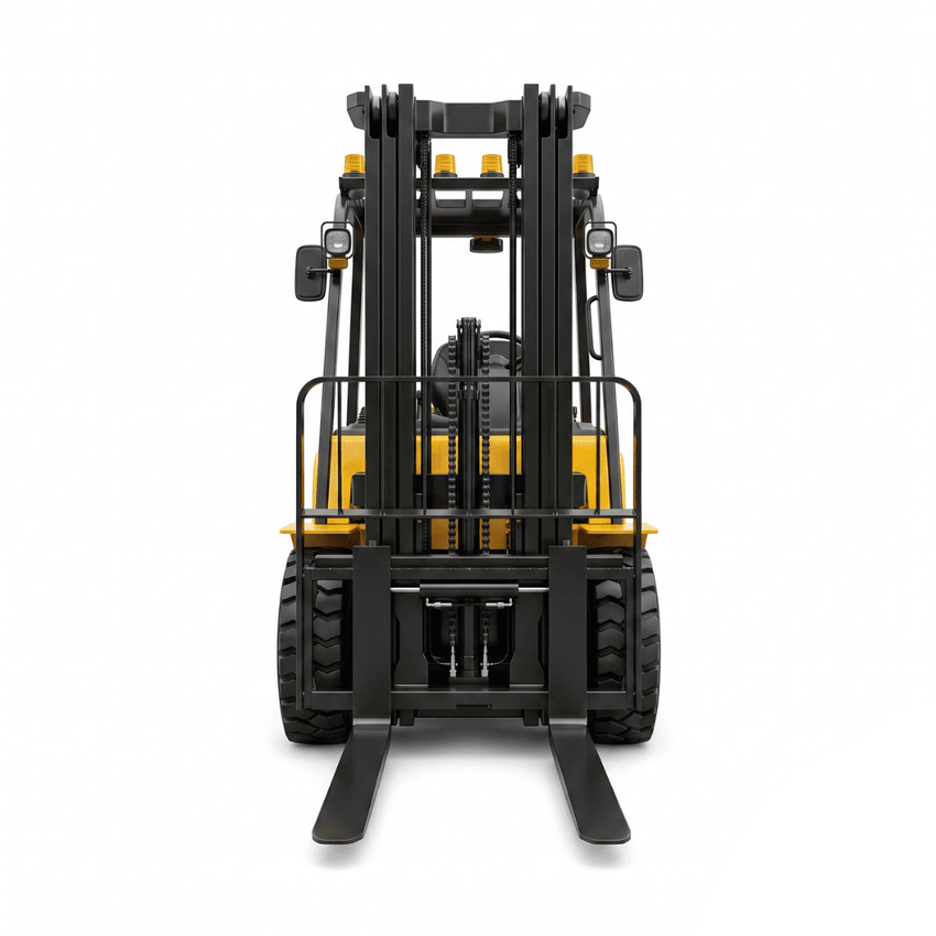 Raelon FD30 6600lbs diesel forklift front view with mast and forks