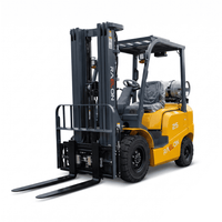 Raelon FG25 5500lbs LPG forklift front left view with side shifter and fork positioner