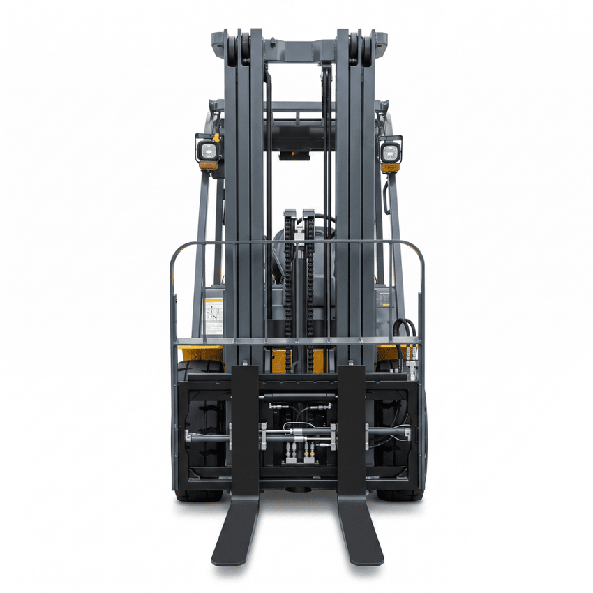 Raelon FG30 6600lbs LPG forklift front view with mast and forks