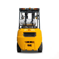 Raelon FG35 LPG forklift rear view showing counterweight, mast, and dual front tires