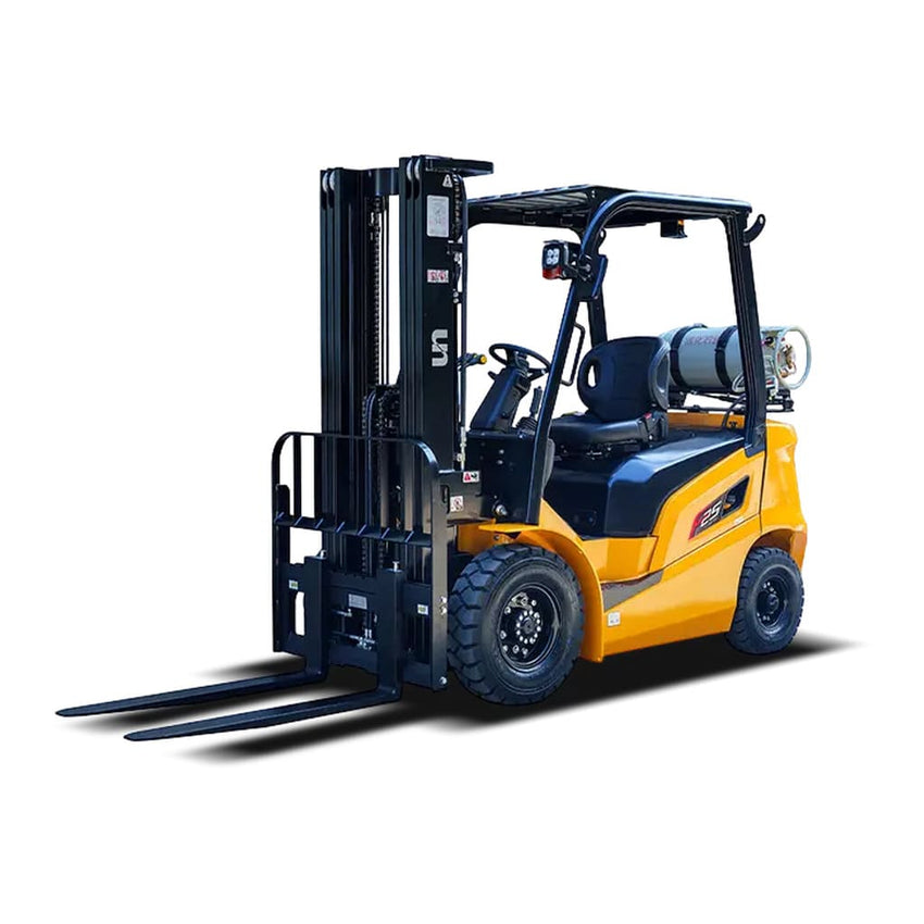 Raelon FL25T 5500 lbs LPG forklift front three-quarter product view