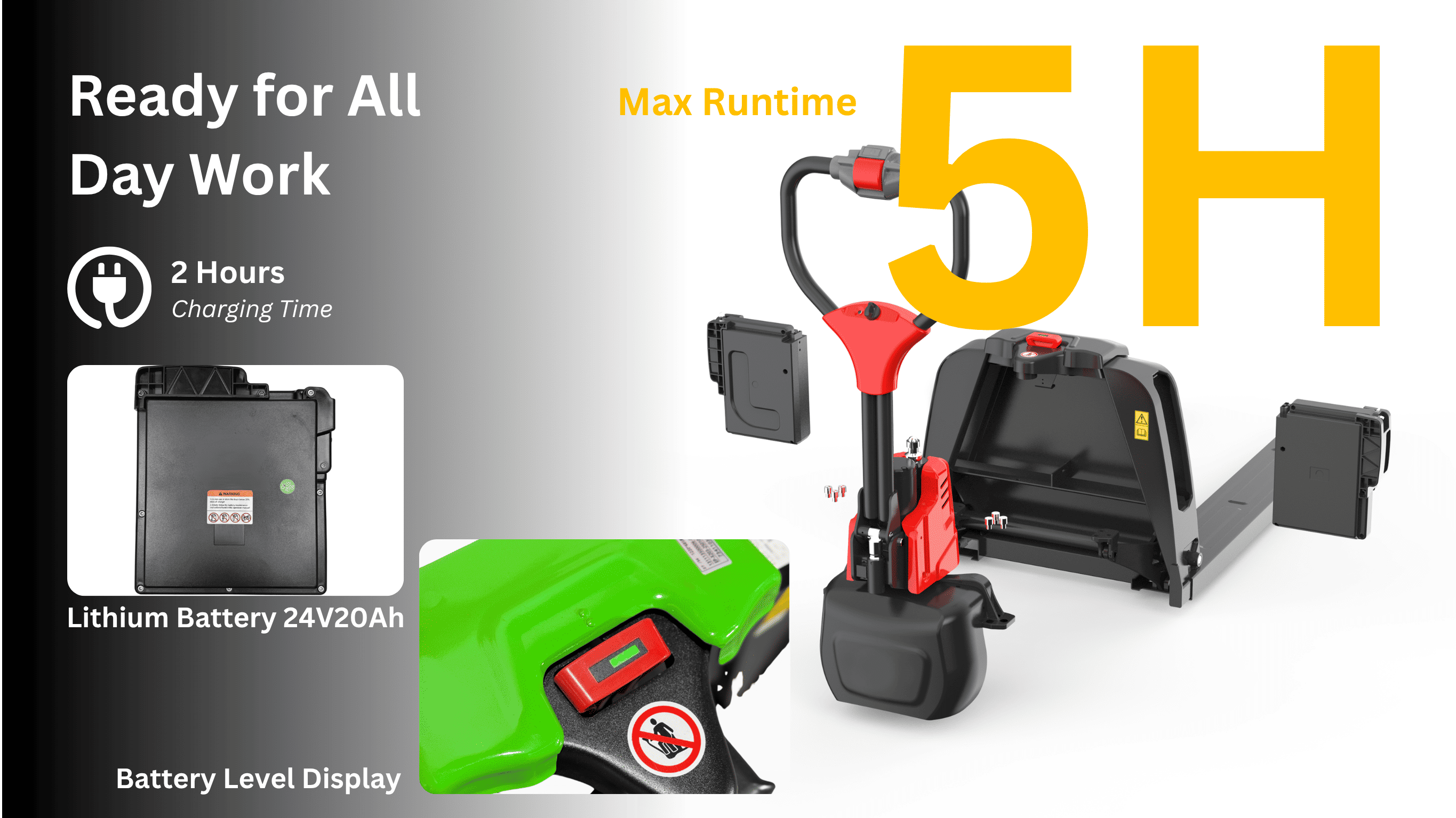 Raelon F4 removable 24V 20Ah lithium-ion battery