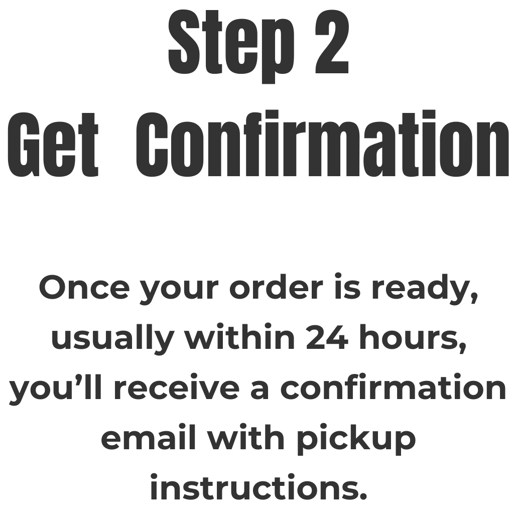 Raelon local pickup step 2 receive order confirmation and pickup instructions