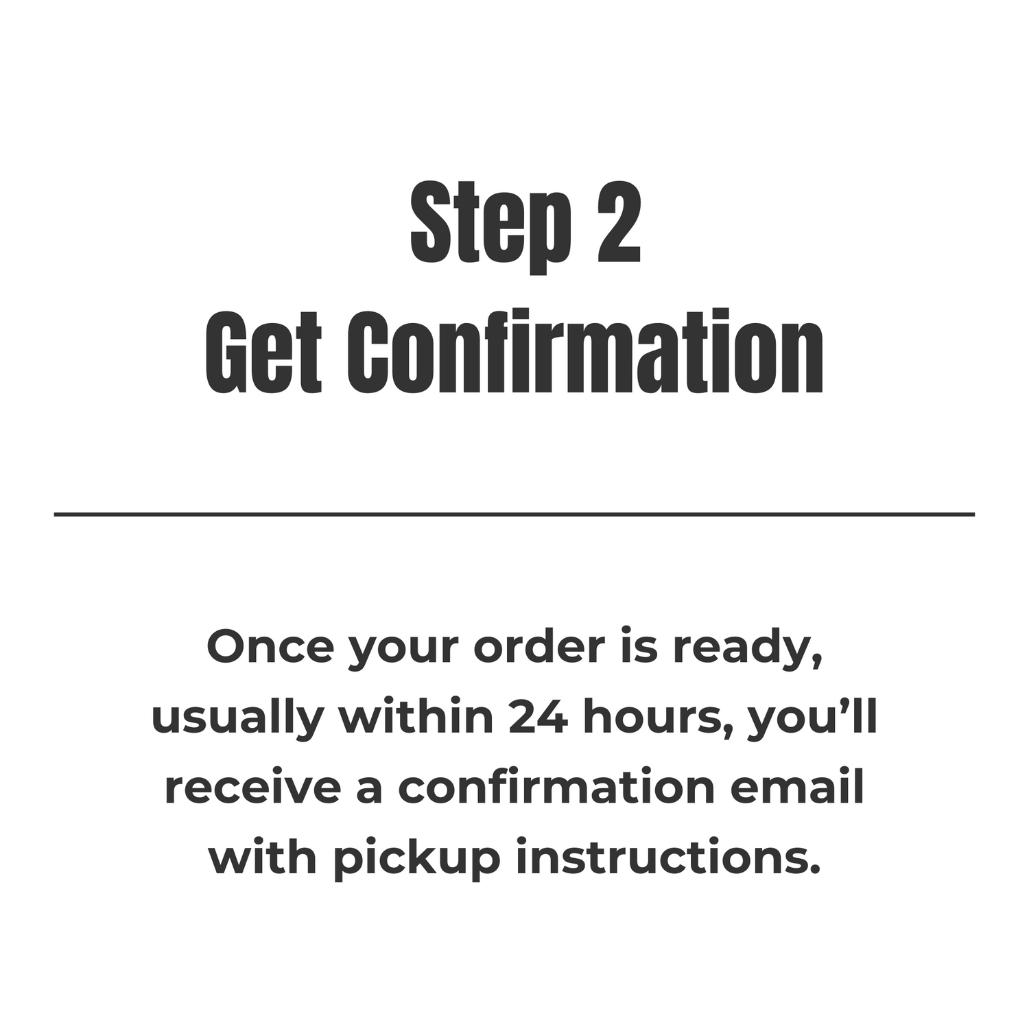 Raelon local pickup step 2 receive order confirmation and pickup instructions