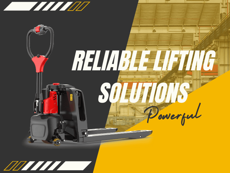 Raelon homepage banner for phone showcasing electric pallet jacks, pallet trucks, and powered pallet trucks for sale in Canada, highlighting high-performance material handling equipment designed for warehouses, distribution centers, and industrial operations with fast nationwide shipping and reliable service.