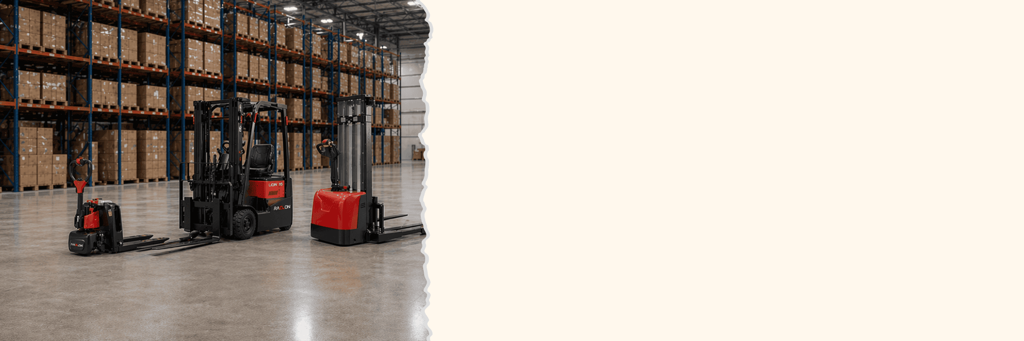 Raelon special offers on electric pallet jacks forklifts and material handling equipment